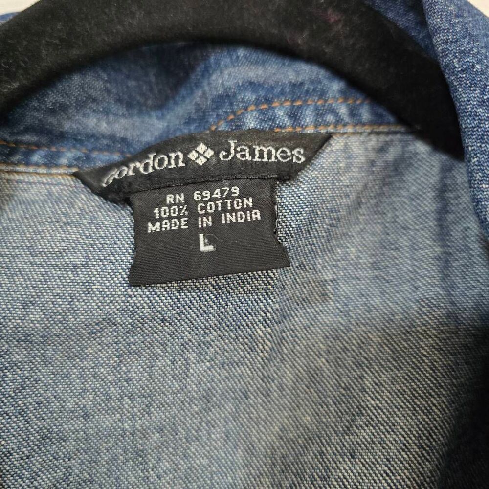 Gordon James Vintage Denim Jean Bandana Studded Vest Large Retro Rockabilly - Picture 4 of 5